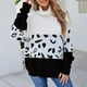thumbnail image 3 of Gibobby Casual Suéter para Mujer, Suéter de punto de cuello alto para mujer, de gran tamaño, manga larga, dobladillo derramado, túnica(Negro,G), 3 of 5