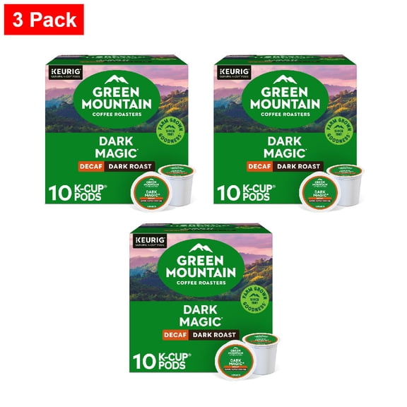 Green Mountain Coffee Dark Magic Decaf Dark Roast K-Cup Coffee Pods 10 ct - 3 Pack