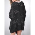 thumbnail image 4 of Women Crochet Cardigan Sweater Kimonos Boho Solid Color Oversized Fall Open Front Outwear Black XXL, 4 of 5