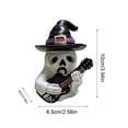 thumbnail image 3 of Deeceymbur Gothic Ghost Resin Statue Hand-Painted Witch Hat Skull Guitar Halloween Indoor Table Decor Figurine, 3 of 7