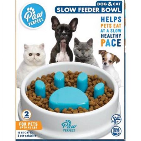 UPC: 0080313086434 | Paw Perfect 6038560 16 oz Plastic Slow Feeder for Cats & Dogs – White