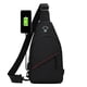thumbnail image 5 of Bolsa de pecho para negocios – Mochila bandolera de nailon, correa ajustable, gran capacidad, compartimentos con cremallera múltiple, negra/caqui/verde, 11,8"x6,3"x2,36", bolso de hombro de viaje, 5 of 6