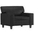 thumbnail image 2 of vidaXL Sofa Chair with Footstool Black 60 cm Faux Leather, 2 of 4