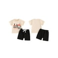 thumbnail image 2 of vera natura 2Pcs Baby Boy Birthday Outfits Short Sleeve Tractor Print Tops + Rolled Shorts Set Toddler Clothing, 2 of 9