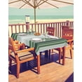 thumbnail image 2 of Striped Outdoor Tablecloth with Umbrella Hole and Zipper, Spillproof Table Cloth for Rectangle Tables, Dinner/Picnic/Patio/Party Table Cover Sage Green Country Farmhouse, 2 of 6