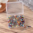 thumbnail image 1 of HEALEEP 250Set Glass Head Pin for Buttons Steel Round Head Artisans Wedding Decoration, 1 of 7