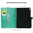 thumbnail image 4 of iPad 10.2" Case 8th 7th Generation, Allytech Slim Fit Folio Flip PU Leather Butterfly Embossed Smart Cover Auto Sleep Wake Protection TPU Back Cover Case for Apple iPad 10.2-inch 2020 2019, Green, 4 of 6