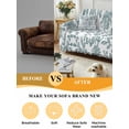 thumbnail image 5 of Teal Blue Green Couch Cover for 2 Cushion Couch, Vintage Farmhouse Boho Flower Leaf Washable Love Seat Sofa Covers Slipcover, Throw Sofa Covers for Pets, Furniture Protector 71"x102", 5 of 9