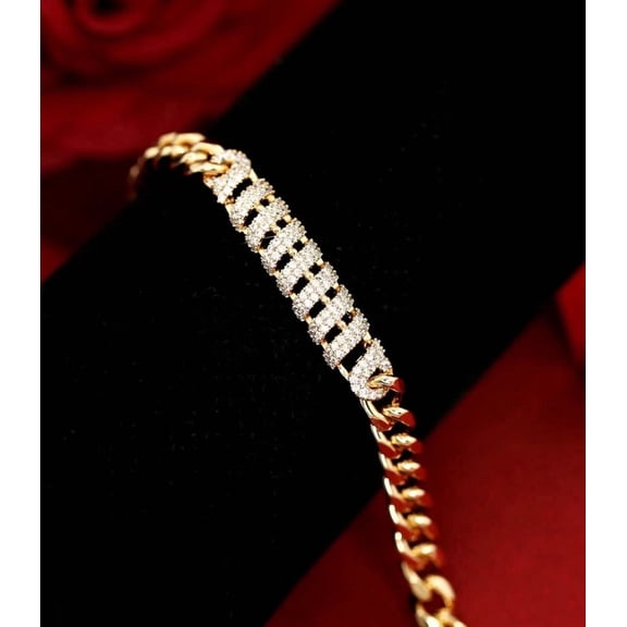 2 Ct Round Cut Simulated Diamond Women's Tennis Bracelet 14K Yellow Gold Plated 7"