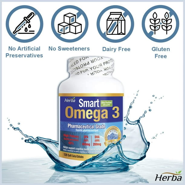 Oméga-3 Huile de Poisson 1200 mg 120 Gélules