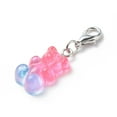thumbnail image 4 of 10pcs Transparent Gradient color Resin Bear Pendant Decorations Lobster Clasp Charms Clip-on Charms for Keychain Purse Backpack Ornament Stitch Marker Mixed color 34mm, 4 of 5