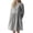 Gray, variant on LYXSSBYX Fall Dresses for Women Long Sleeve Hot Sale Clearance Fashion Casual Round Neck Button Long Sleeve Cotton Linen Knee-High Dress Pocket Solid Dresses