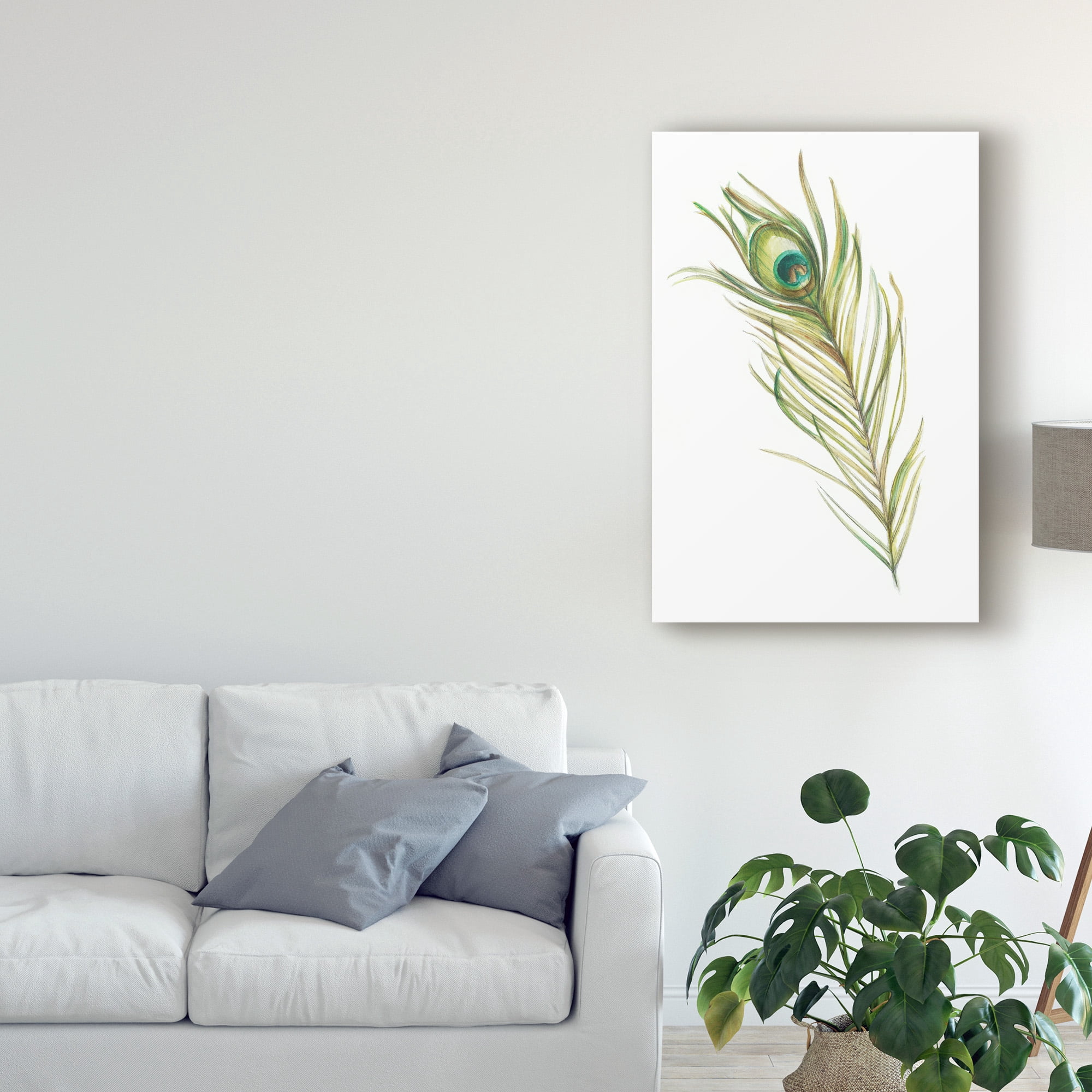 Trademark Fine Art 'Watercolor Peacock Feather I' Canvas Art by Ethan Harper