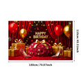 thumbnail image 3 of Elegant Red Rose Themed Happy Birthday Banner Party Backdrop Decoration for Photography Props Birthday Party Celebrations Gift Display Decor Event Setup, 3 of 7