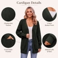 thumbnail image 4 of QUALFORT Cardigan Sweaters for Women, 100% Cotton V Neck Cardigan, Button Front Knit Sweater with Pockets, Long Sleeve Relaxed Fit, Olive Green M, 4 of 8