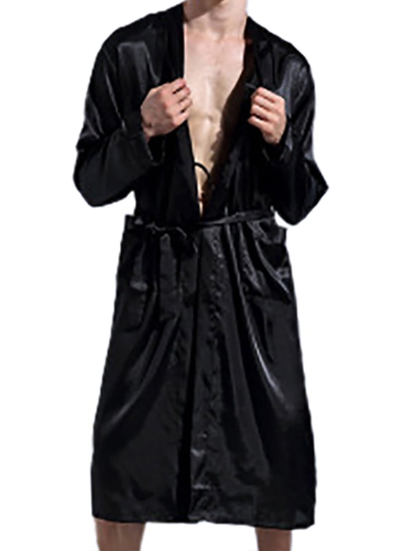 mens satin silk robe