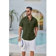thumbnail image 3 of COOFANDY Mens Button Down Shirt Short Sleeve Casual Shirts Linen Textured Summer Beach Shirts, 3 of 4