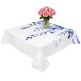thumbnail image 2 of Navy Blue Eucalyptus Leaves Table Cloth Waterproof Tablecloths, Spring Rustic Botanical Tablecloth Dining Table Cover for Kitchen Party Tabletop Outdoor, Square Tablecloth 54x54 Inch, 2 of 9