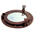 thumbnail image 4 of Antique Coke Copper Wall Mounted Nautical Premium Aluminum Vintage Mirror | Ship's Porthole Window | Pirate's Maritime Nautical Themed Decor (24 Inches, Light Antique Window), 4 of 6