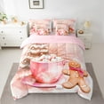 thumbnail image 2 of Manfei Brown Xmas Tree 7-Piece Twin Bedding Sets,Christmas Dessert Bedding Comforter Set,Kawaii Gingerbread Man Sheet Sets For Kids,Microfiber Bedroom Decor Reversible, 2 of 8