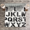 thumbnail image 3 of Ambesonne Letter Quilted Bedspread Set 3 Pcs, Grunge Scratched Look, King Size, Black White, 3 of 3