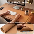 thumbnail image 6 of PROMATTOO Desk Pad Protector with Premium Gift Box,Vegan Leather Waterproof Laptop Mat for Keyboard & Mouse,Caramel Brown, 6 of 10
