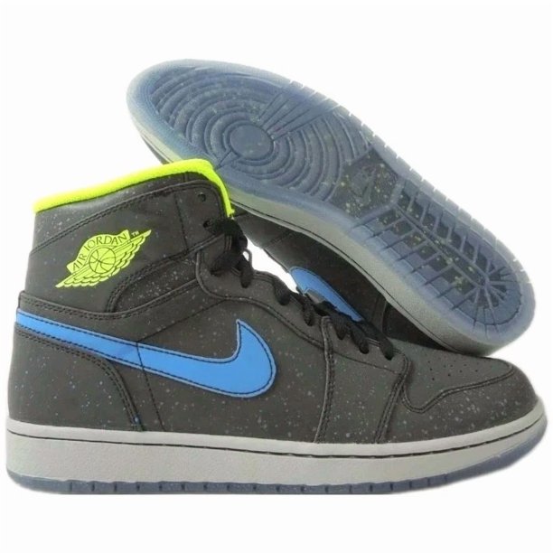 Ni - ke AIR JORDAN 1 RETRO SZ 15 HIGH BHM BLACK HISTORY VOLT-BLUE 579591-012 Ni - ke 2013