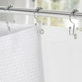 thumbnail image 2 of 3-in-1 White Waffle Shower Curtain Set, Waterproof Fabric Modern Shower Curtain with PEVA Liner & 12 Stainless Steel Double-Sided Hooks, Hotel Style Bathroom Decor, 72 x 72, 2 of 4