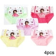 thumbnail image 3 of Godderr 4PCS Baby Toddler Girls Underwear Briefs,Baby Girls Breathable Cotton Print Shorts,2-12 Years Girls Underwear Boxer Briefs(Color Mix Match), 3 of 4