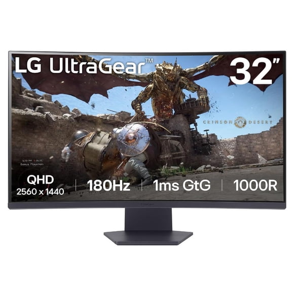 LG Ultragear™ 32" Curved Gaming Monitor, 2560x1440, Black, 32GS60QX-B.AUSQ
