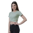 thumbnail image 3 of Moomaya Women Criss Cross Hem Top Short Sleeve Round Neck Tee Shirt Blouse Tops, 3 of 6