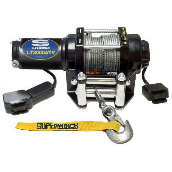 Superwinch 1130220 Winch; LT Series; Vehicle Mounted; ATV Winch; 12 Volt Electric; 3000 Pound Line Pull Capacity; 50 Foot Wire Rope