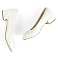 thumbnail image 4 of JENN ARDOR Chunky Block Low Heels Bow Round Closed Toe Comfort Work Casual Slip-On Bridal Wedding Guest Dress Cute Ballet Pumps Shoes for Women, 4 of 5
