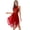 Burgundy, variant on Alvivi Women's Lyrical Dance Costumes Sequin Halter Backless Asymmetrical Hem Mesh Dance Skirt Burgundy M