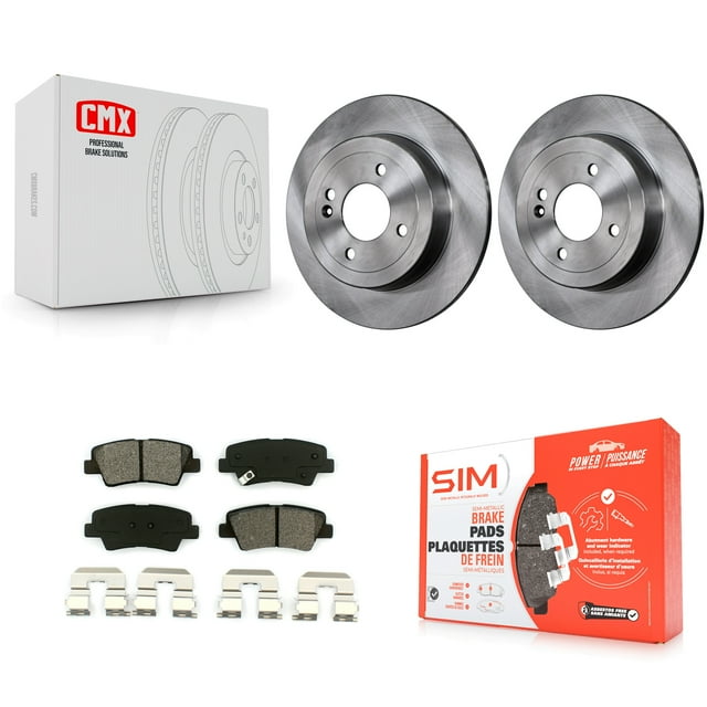 Transit Auto Rear Disc Brake Rotors and Semi-Metallic Pads Kit for Car 2011 Hyundai Accent K8S-101955