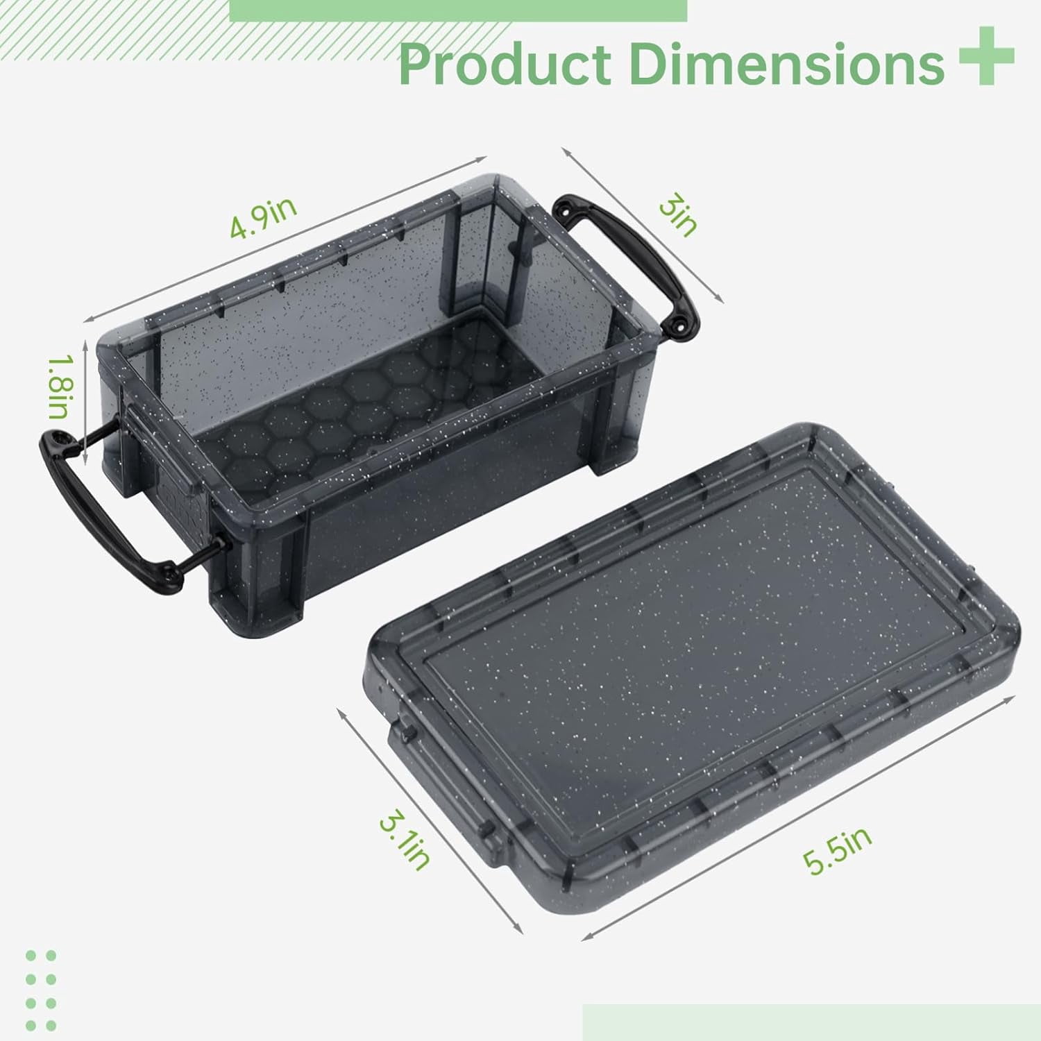 Mini Plastic Storage Containers with Locking Lids 6 PCS Small Organizer Bins Clear Assorted Colors Stackable Craft Tool Storage Boxes
