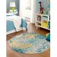 thumbnail image 1 of Rugs.com Azalea Collection Rug – 5 Ft Round Blue Medium Rug Perfect For Kitchens, Dining Rooms, 1 of 6