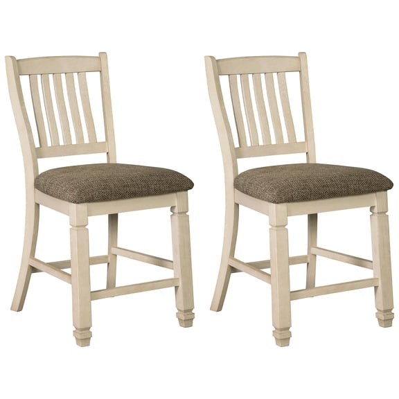 Signature Design by Ashley Bolanburg Counter Height Barstool, Set of 2, Antique White