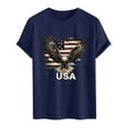 thumbnail image 5 of CYiJun Mens American USA Flag Patriotic T Shirts 4th of July Shirts US Eagle Flag Soft Summer Short Sleeve Shirt for Men, 5 of 5