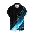 thumbnail image 1 of Mens Botón Abajo Camisa de Manga Corta Arrugas Girar Gratis Abajo Collar Cardigan, Flujo de Luz Botón Superior, 1 of 6