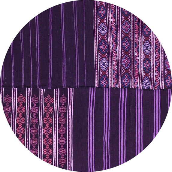 Ahgly Company Indoor Round Patchwork Purple Transitional Area Rugs, 4' Round