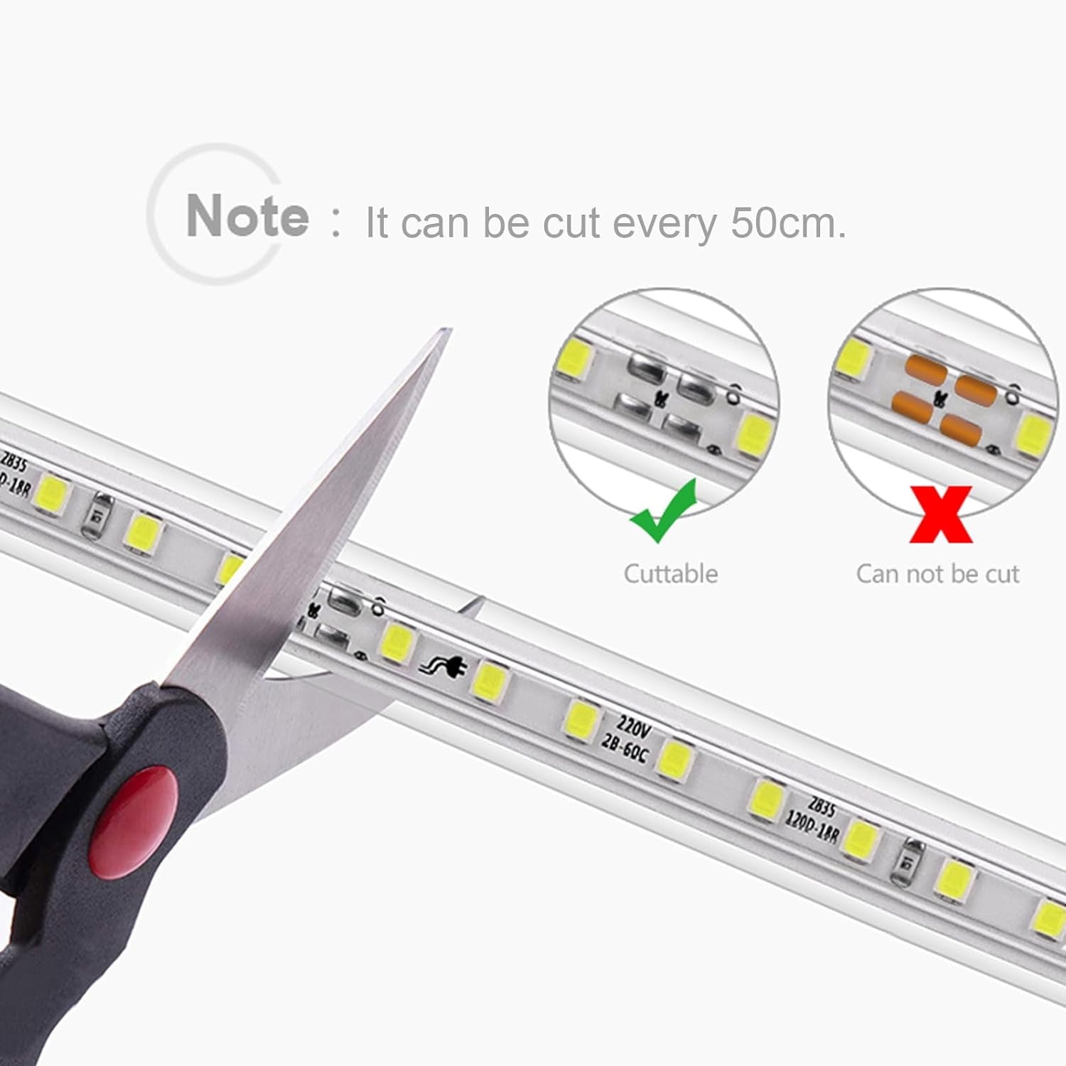 9.84FT LED Light Strip Outdoor Waterproof, 6500K Super Bright LED Tape Lights,110 V White Rope Lights,360 LEDs Strip Lighting for Bedroom, Backyards, Garden