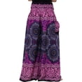 thumbnail image 2 of Qiylii Palazzo Pants for Women Boho Floral Wide Leg Harem Yoga Pants Plus Size High Waist Bohemian Belted Summer Beach Trousers, 2 of 7