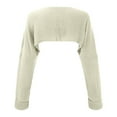thumbnail image 5 of Cardigan For Women Elegant Sweaters Long Sleeve Open Front Ribbed Knit Crop Solid Loose Drop Shoulder Bolero Crop Fall Fashion Knitwear Tops Trendy Outerwear, 5 of 5