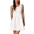 thumbnail image 1 of VESTIDO MINI FLUIDO SIN MANGAS CON LAZO EN LA ESPALDA PARA MUJERES INSPIRE CHIC VERANO XL BLANCO, 1 of 6