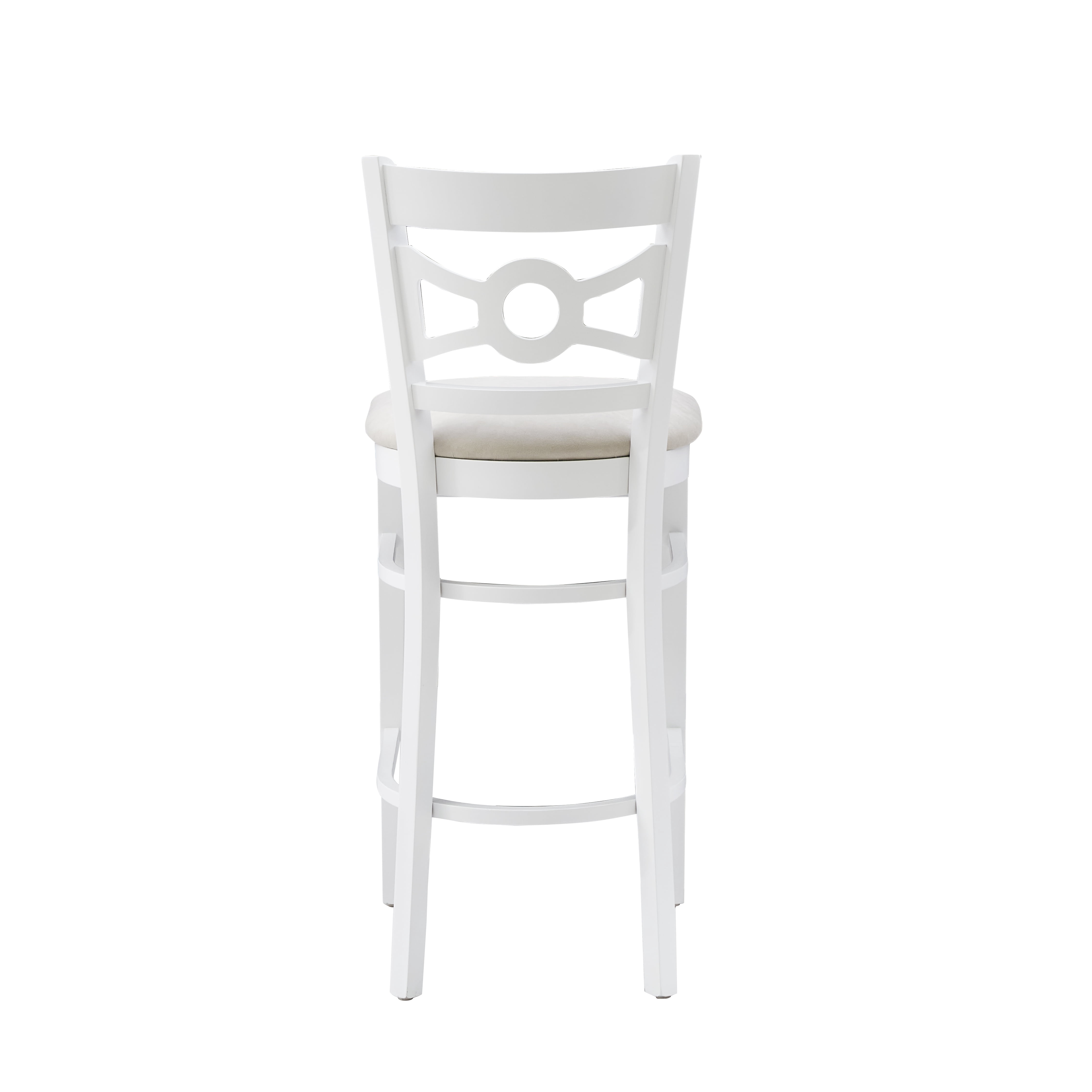 Linon Teresa 31" Indoor Wood Bar Stool, Set of 2, White/Light Gray