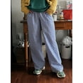 thumbnail image 3 of Argulvti Women Wide Leg Pants Elastane Casual Loose Elastic Plaid Trousers with Pockets for Work Office Streetwear, 3 of 9