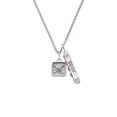 thumbnail image 2 of Delight Jewelry Silvertone Skull and Bones - Square Seal Silvertone Best Friends Forever Bar Charm Necklace, 23", 2 of 4