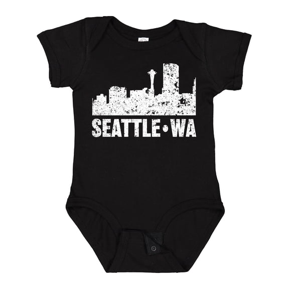 Inktastic Seattle Skyline Grunge Boys or Girls Baby Bodysuit