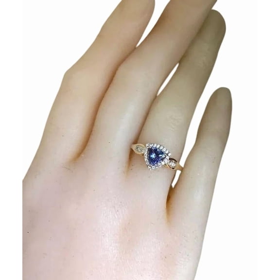 Natural Tanzanite Ring, Tanzanite Gemstone Ring, December Birthstone, Zircon Ring Women Ring, Gold Micron, 925 Sterling Silver, Promise Ring, Dainty Minimalist Stacking jewelry, Anniversary Gift Ring